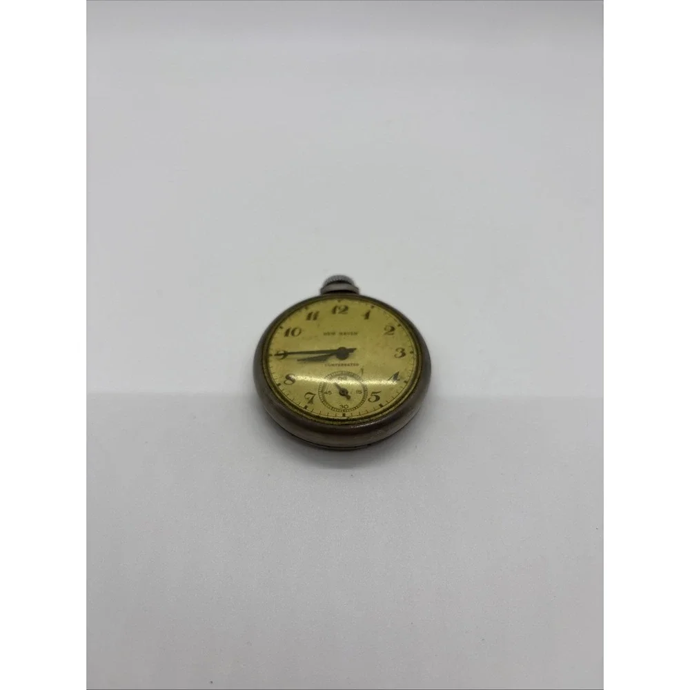 Antique New Haven Pocket Watch Running Mens Silver Analog Vintage Dress Watch